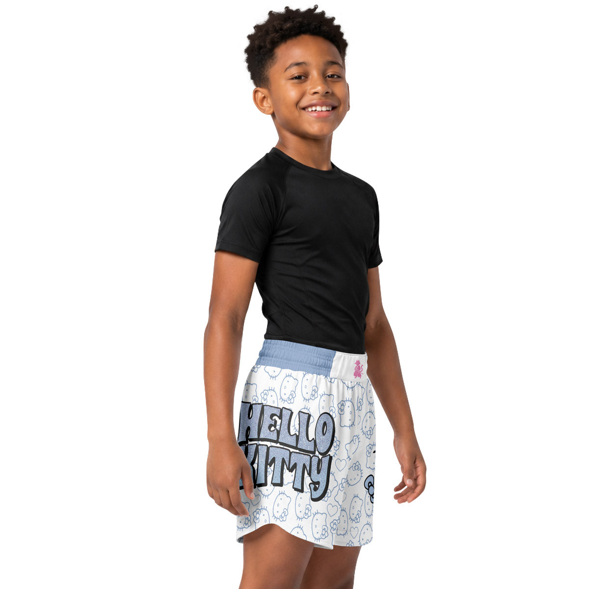 Blue Hello Kitty JiuJitsu Kids Grappling Shorts