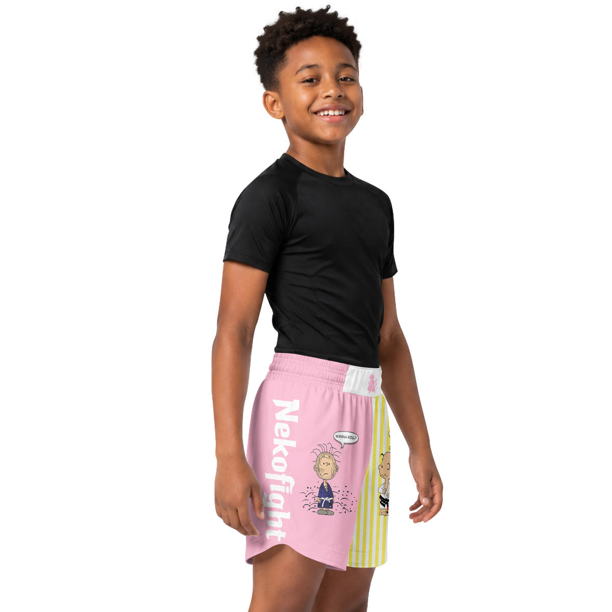 Charlie Brown Wanna Roll Kids Grappling Shorts
