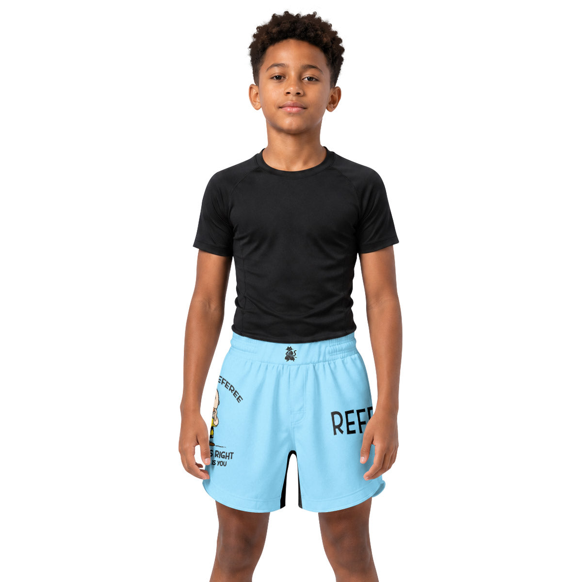 Charlie Referee Blue Kids Grappling Shorts