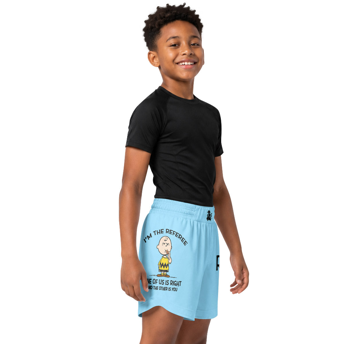 Charlie Referee Blue Kids Grappling Shorts