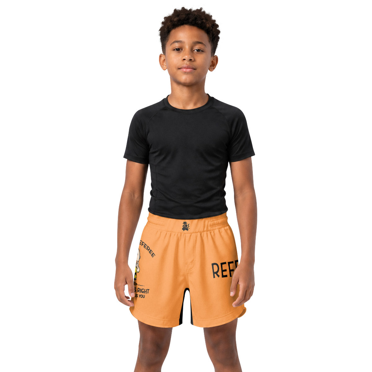Charlie Referee Orange Kids Grappling Shorts