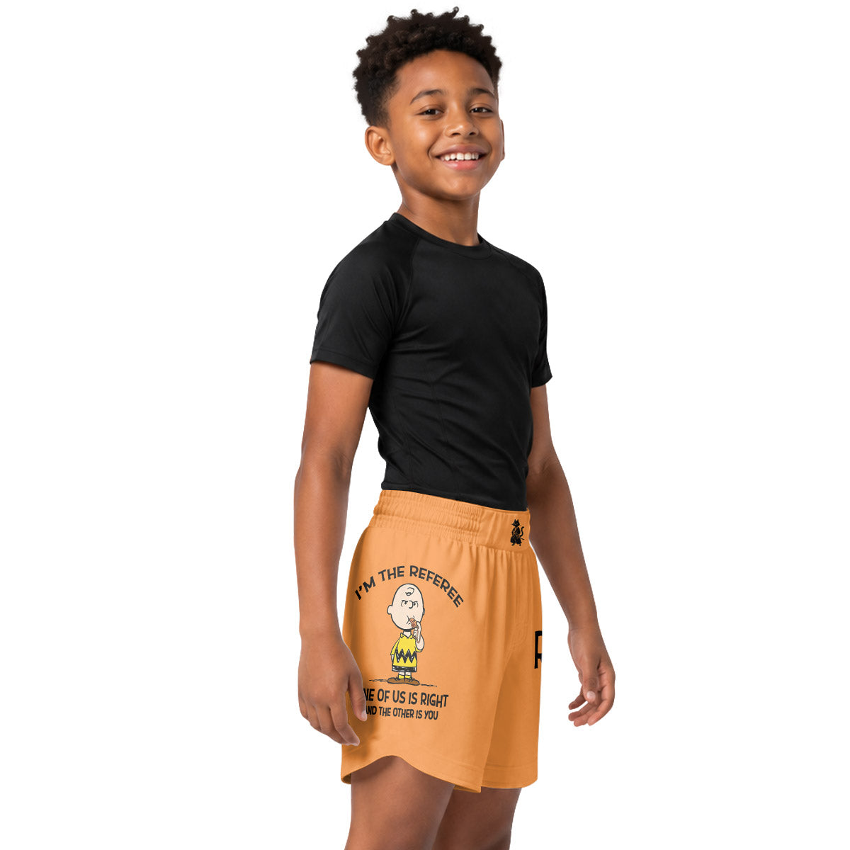 Charlie Referee Orange Kids Grappling Shorts