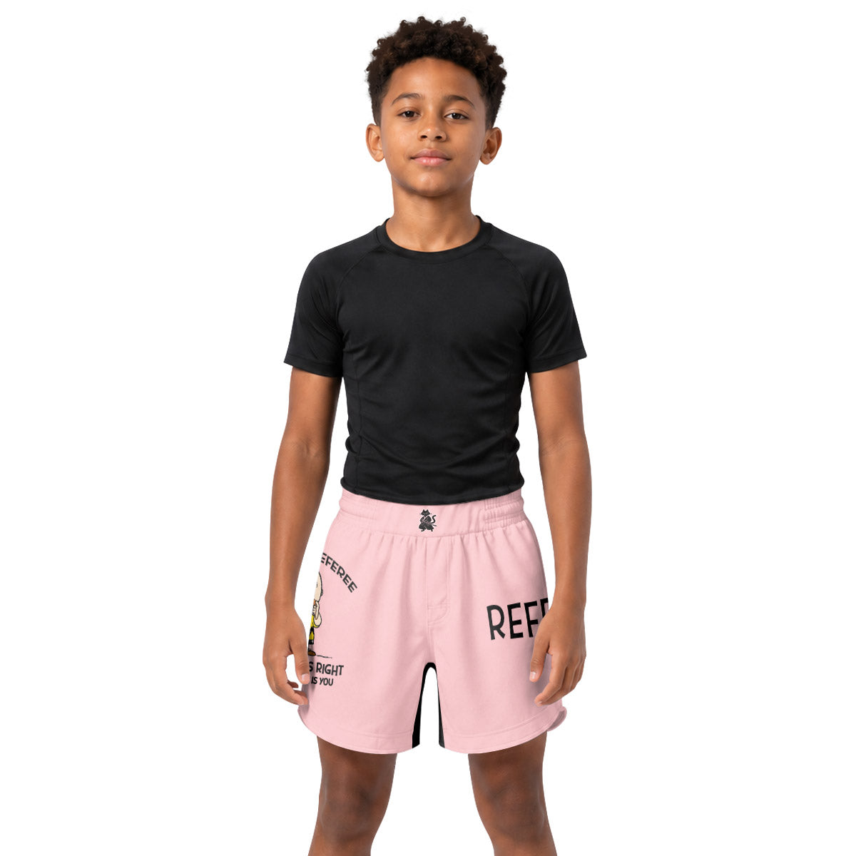 Charlie Referee Pink Kids Grappling Shorts