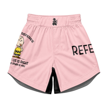 Charlie Referee Pink Kids Grappling Shorts