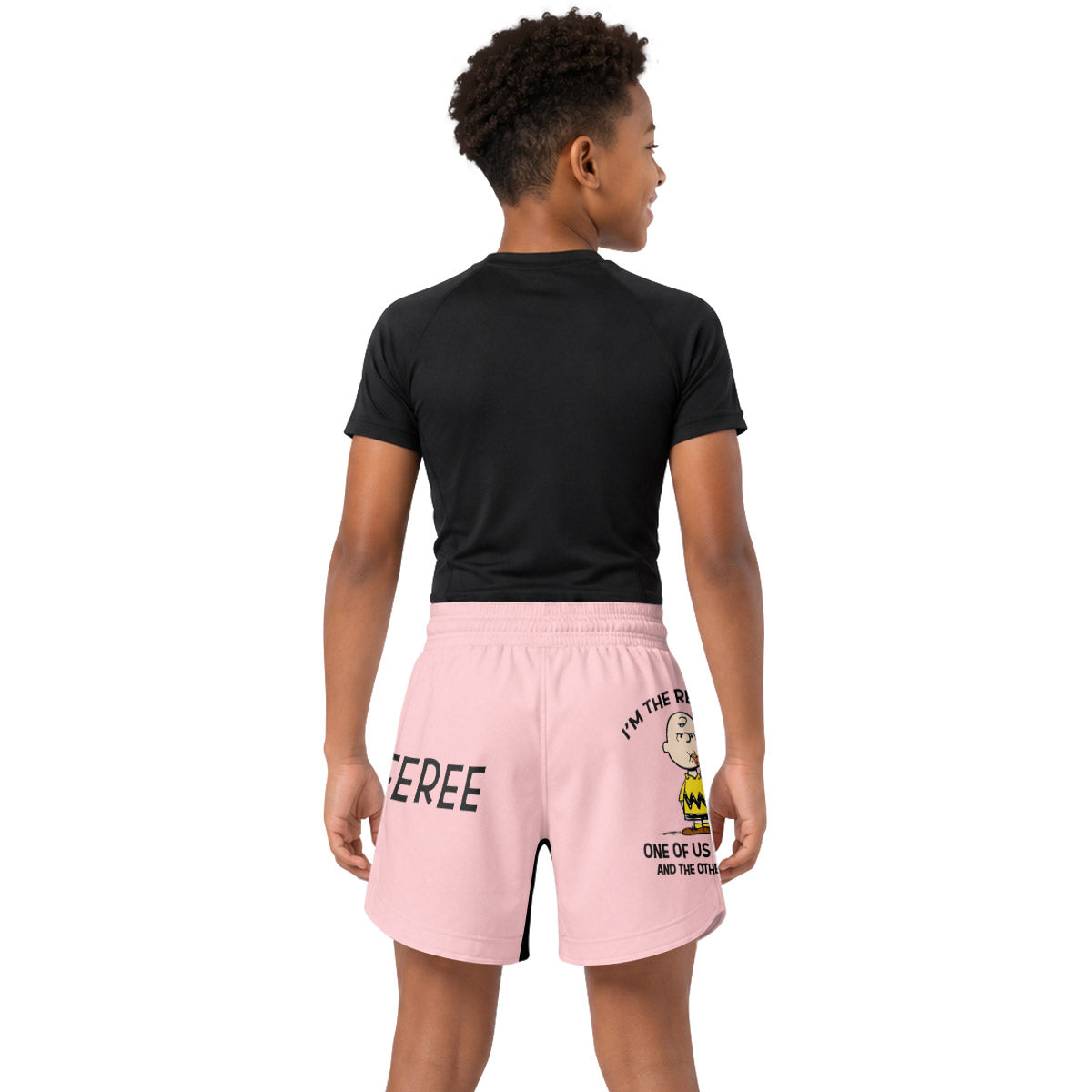 Charlie Referee Pink Kids Grappling Shorts