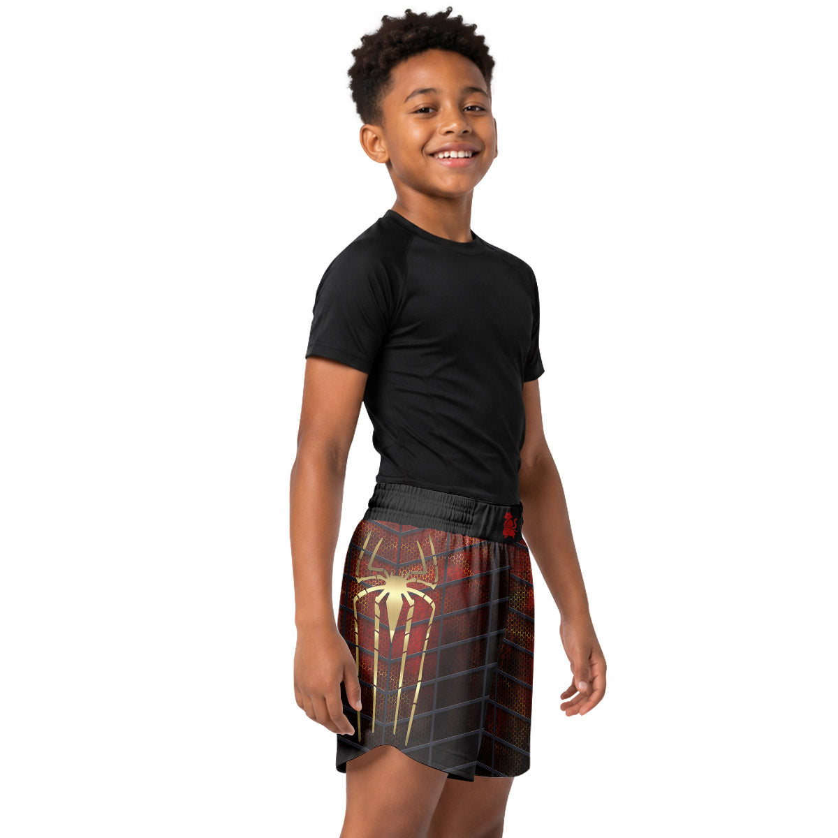 Golden Spider Man Kids Grappling Shorts
