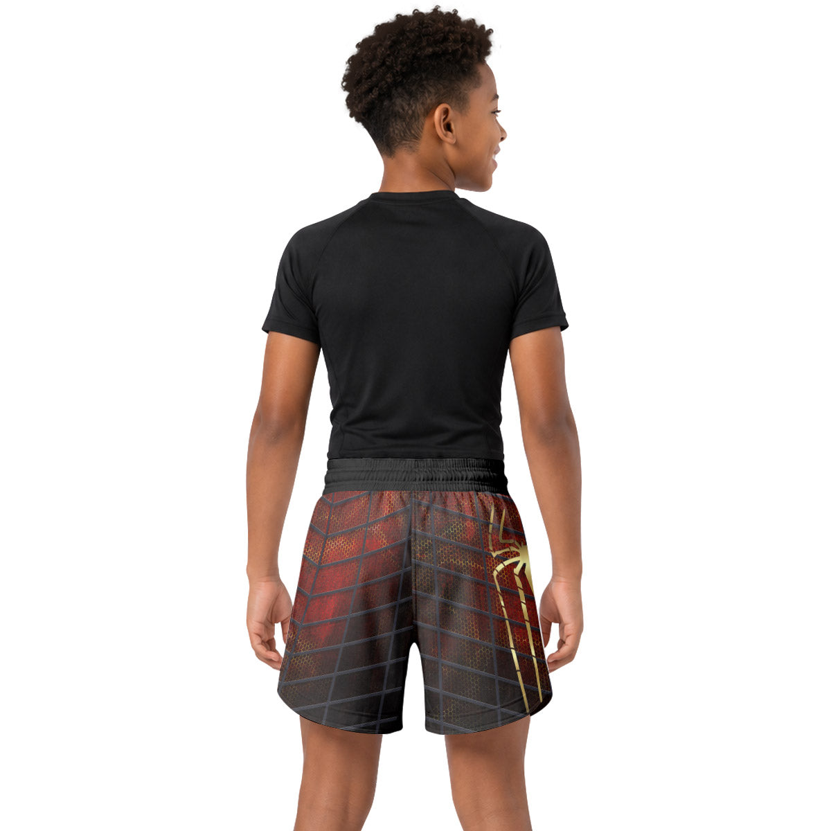 Golden Spider Man Kids Grappling Shorts