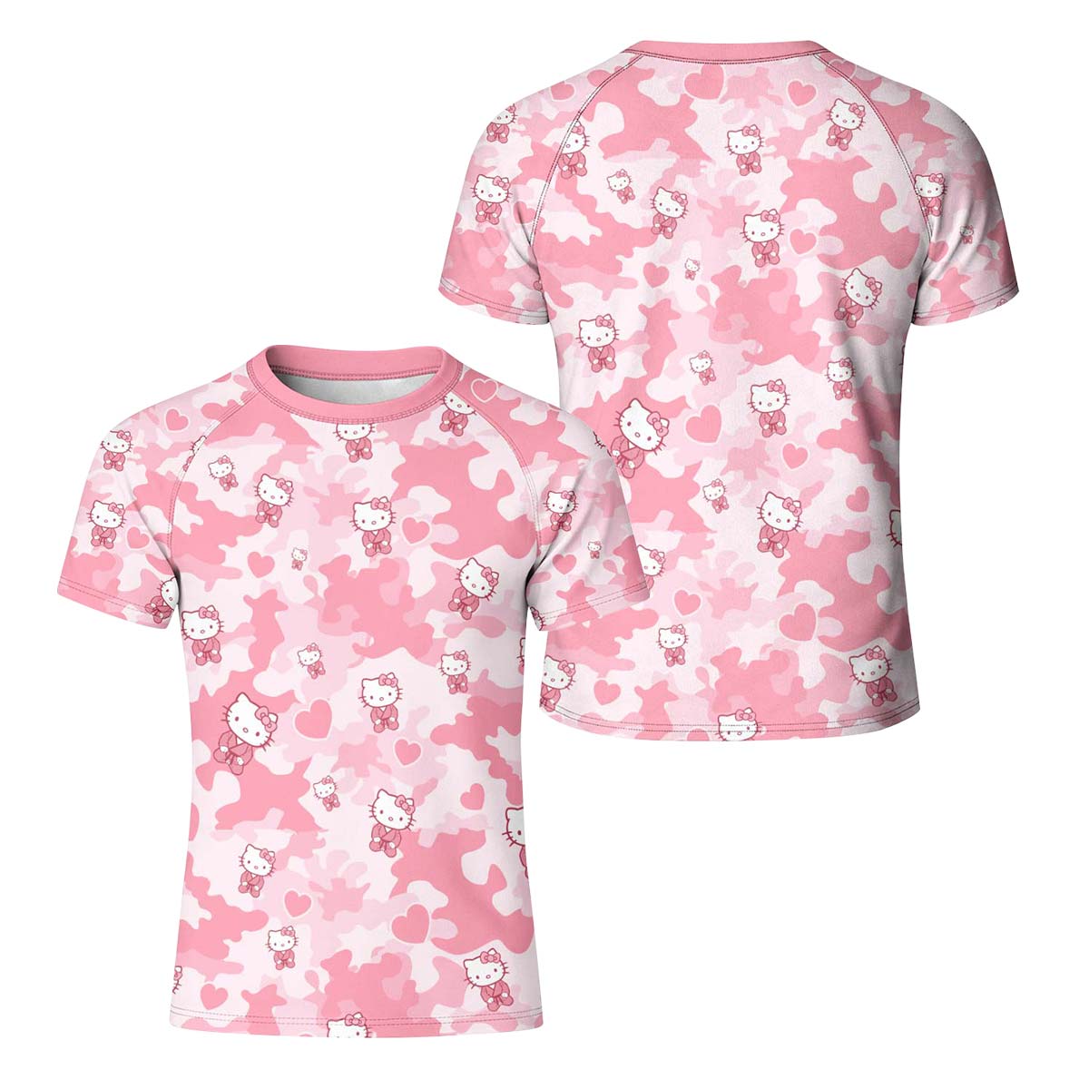 Hello Kitty Pink Camo Kid Rash Guard