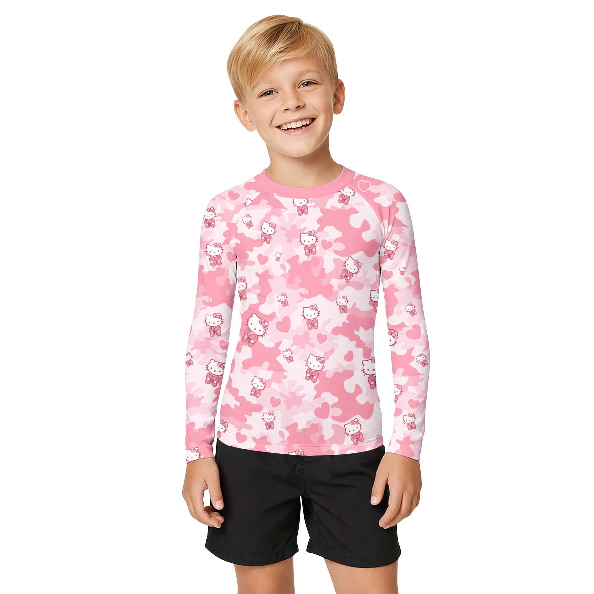 Hello Kitty Pink Camo Kid Rash Guard