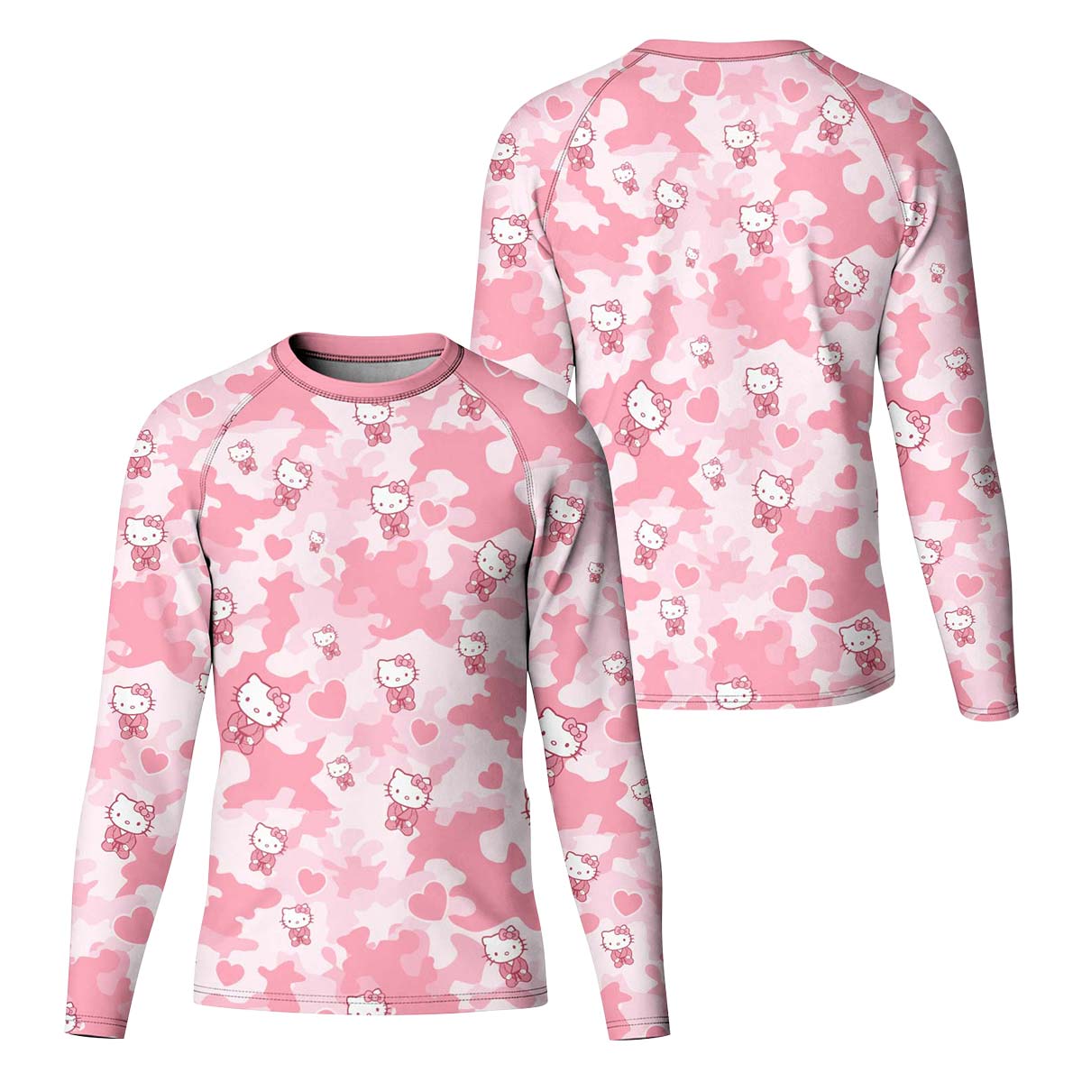 Hello Kitty Pink Camo Kid Rash Guard