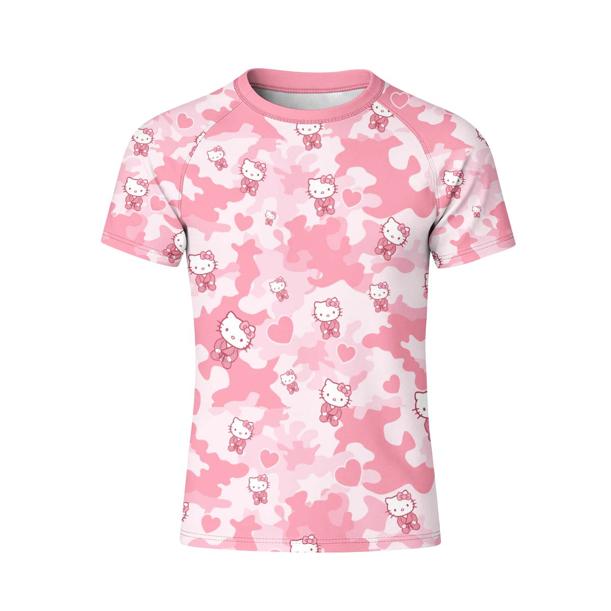 Hello Kitty Pink Camo Kid Rash Guard