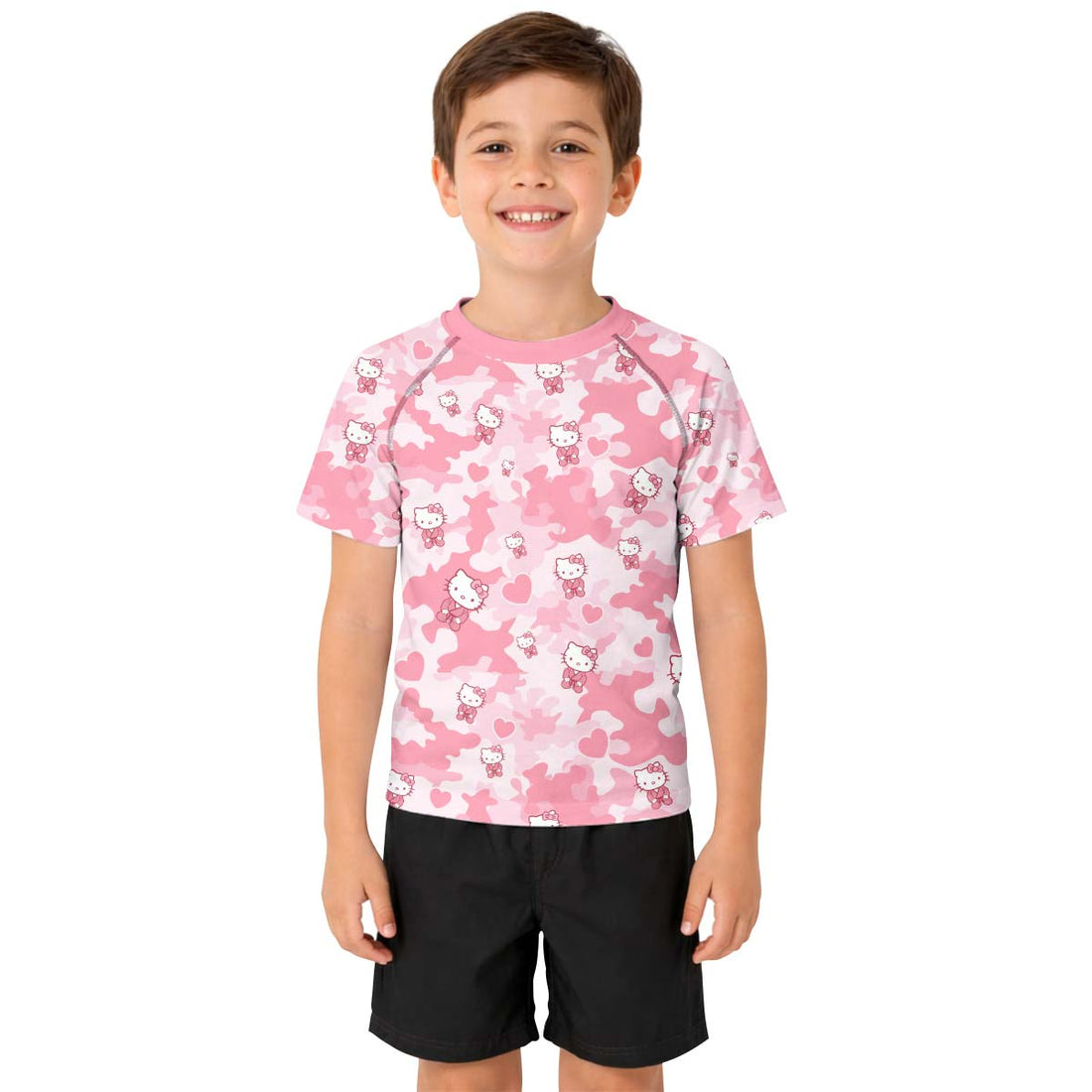 Hello Kitty Pink Camo Kid Rash Guard