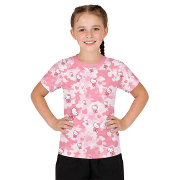 Hello Kitty Pink Camo Kid Rash Guard