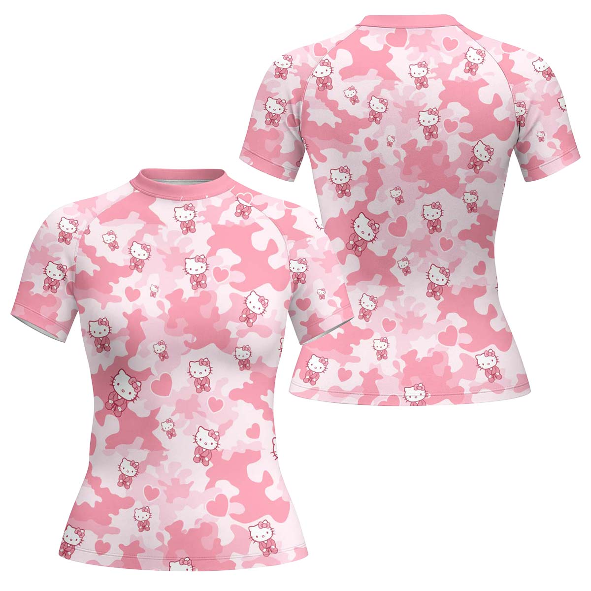 Hello Kitty Pink Camo Rash Guard