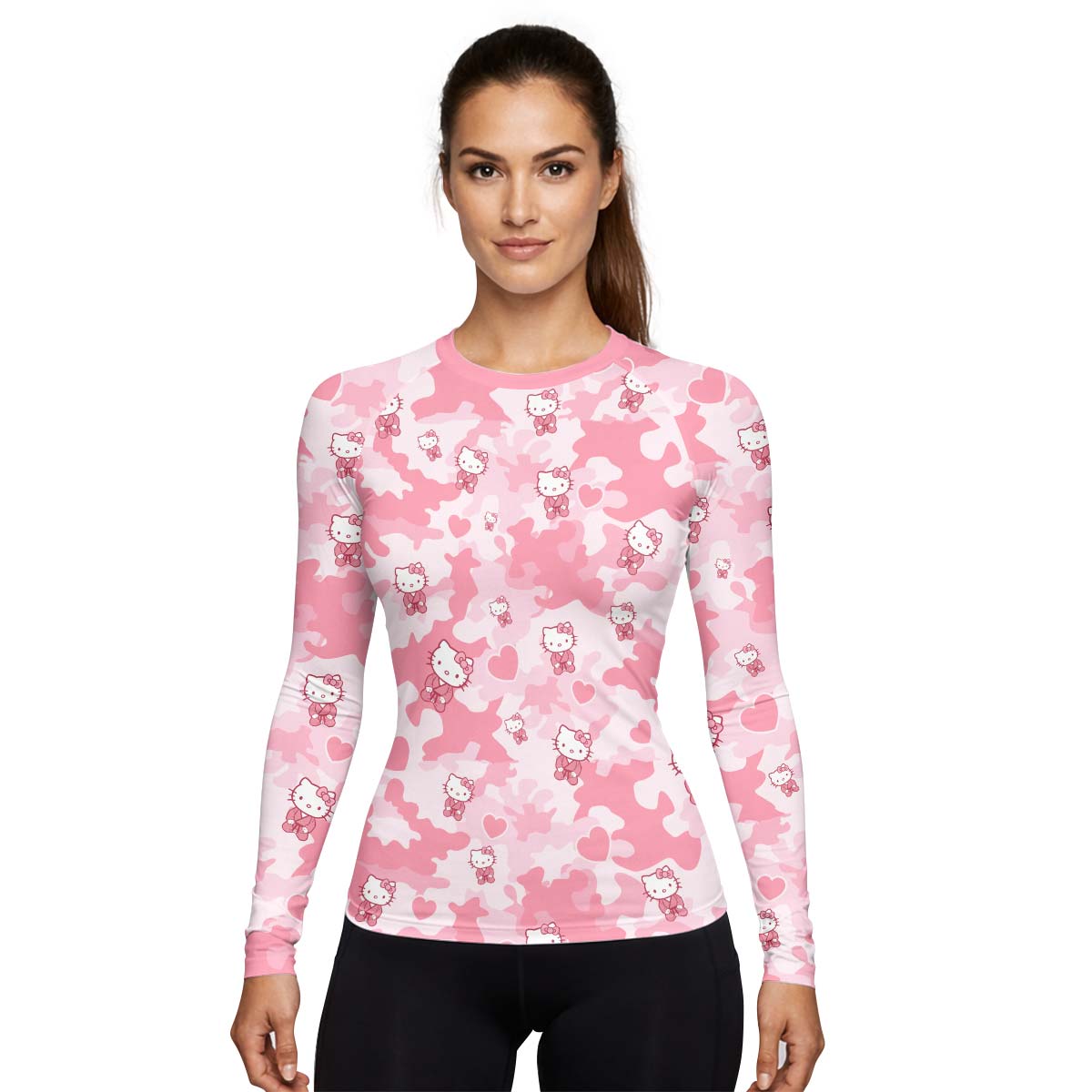 Hello Kitty Pink Camo Rash Guard
