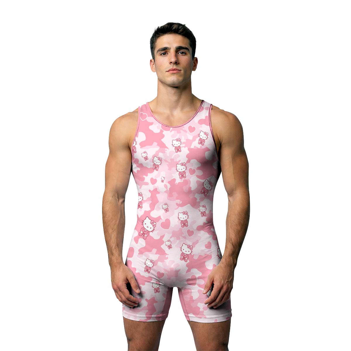 Hello Kitty Pink Camo Wrestling Singlet