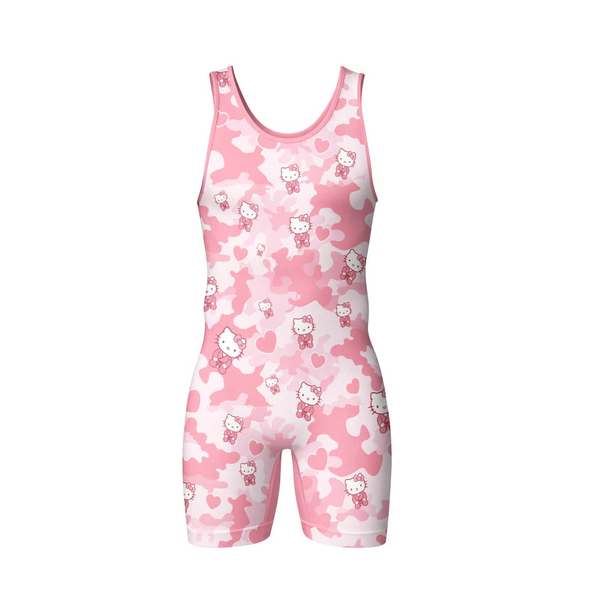 Hello Kitty Pink Camo Wrestling Singlet
