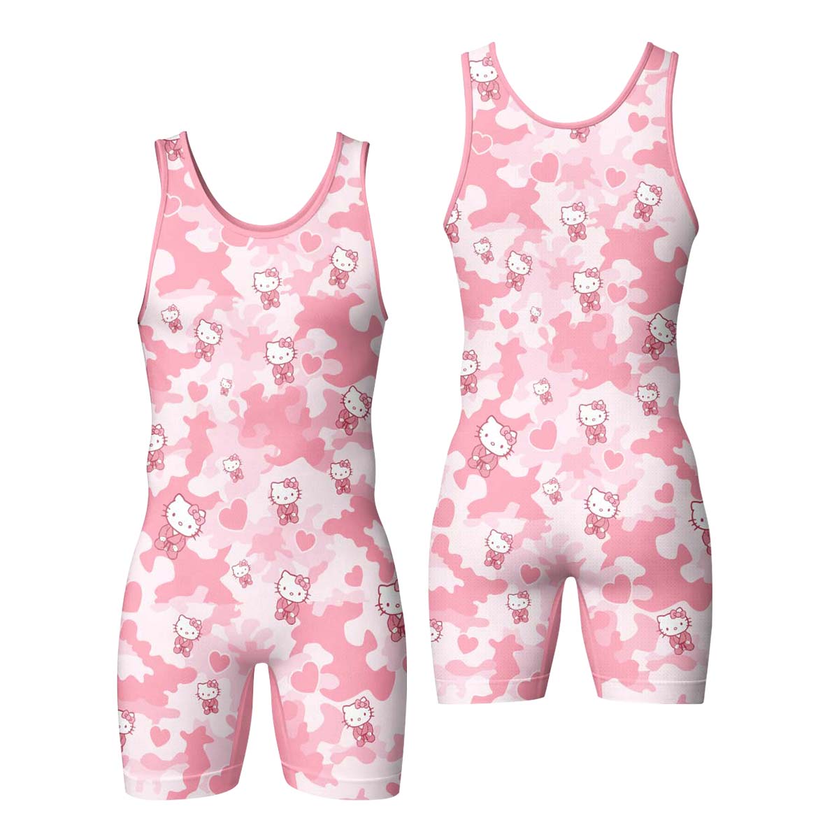 Hello Kitty Pink Camo Wrestling Singlet