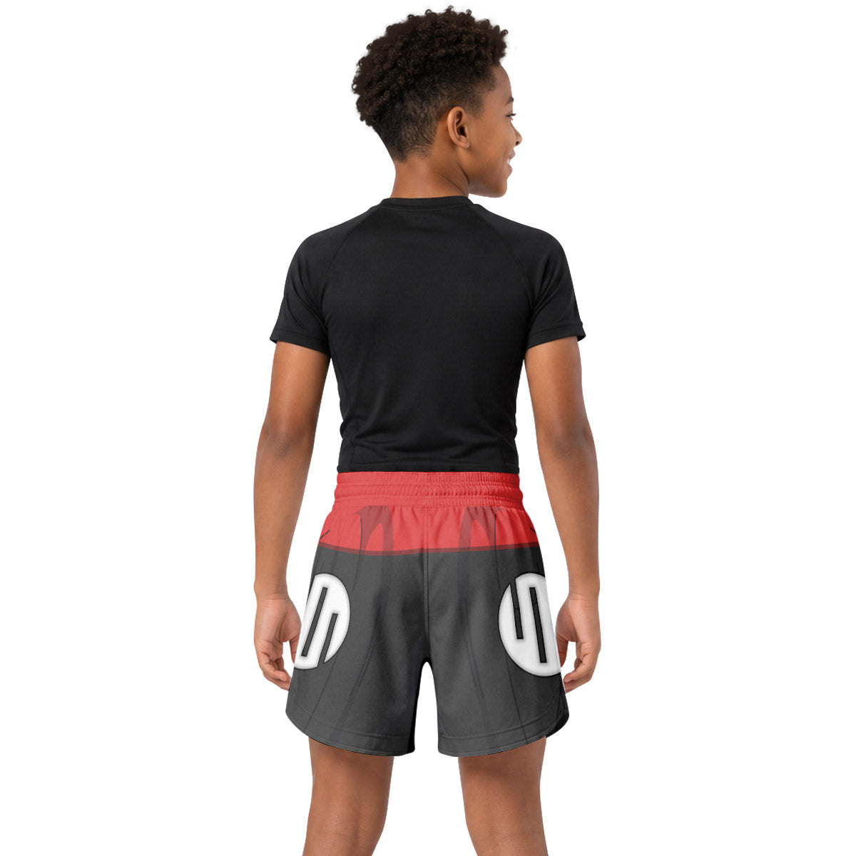 Invincible Black Red Cosplay Kids Grappling Shorts