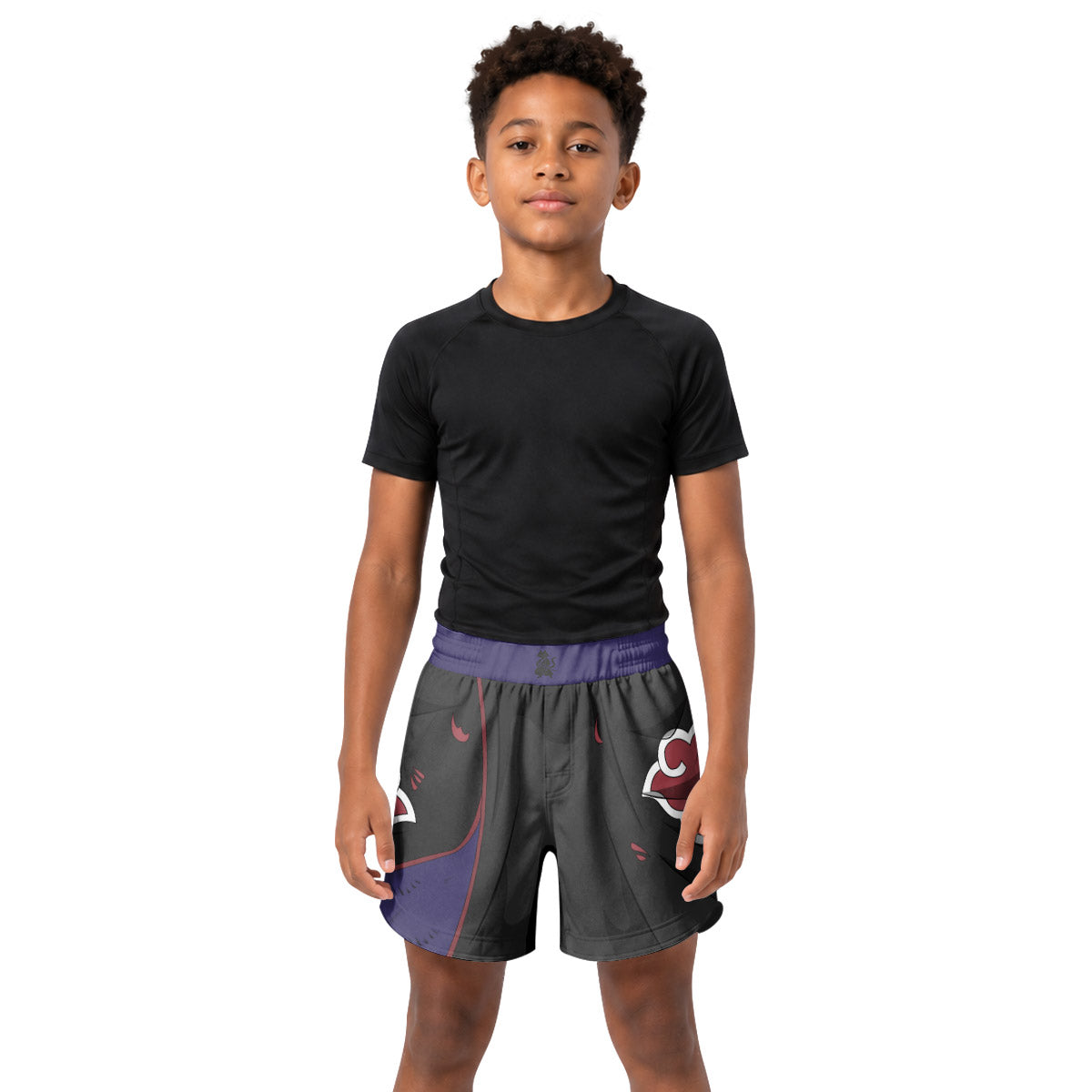 Naruto Akatsuki Uchiha Itachi Kids Grappling Shorts