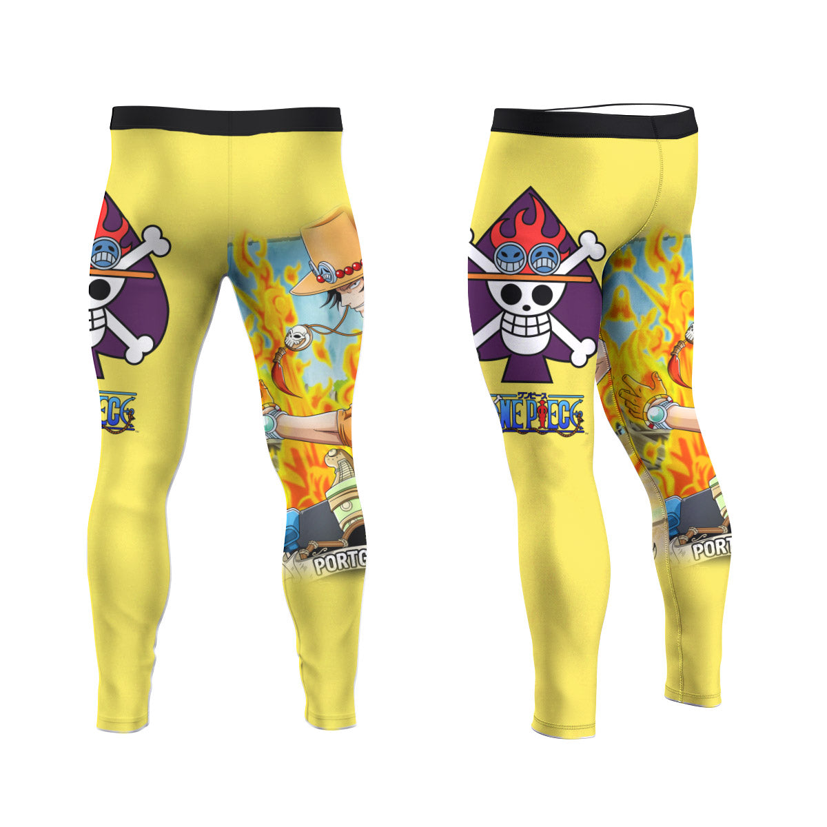  One Piece Portgas D Ace Men's Compression Leggings