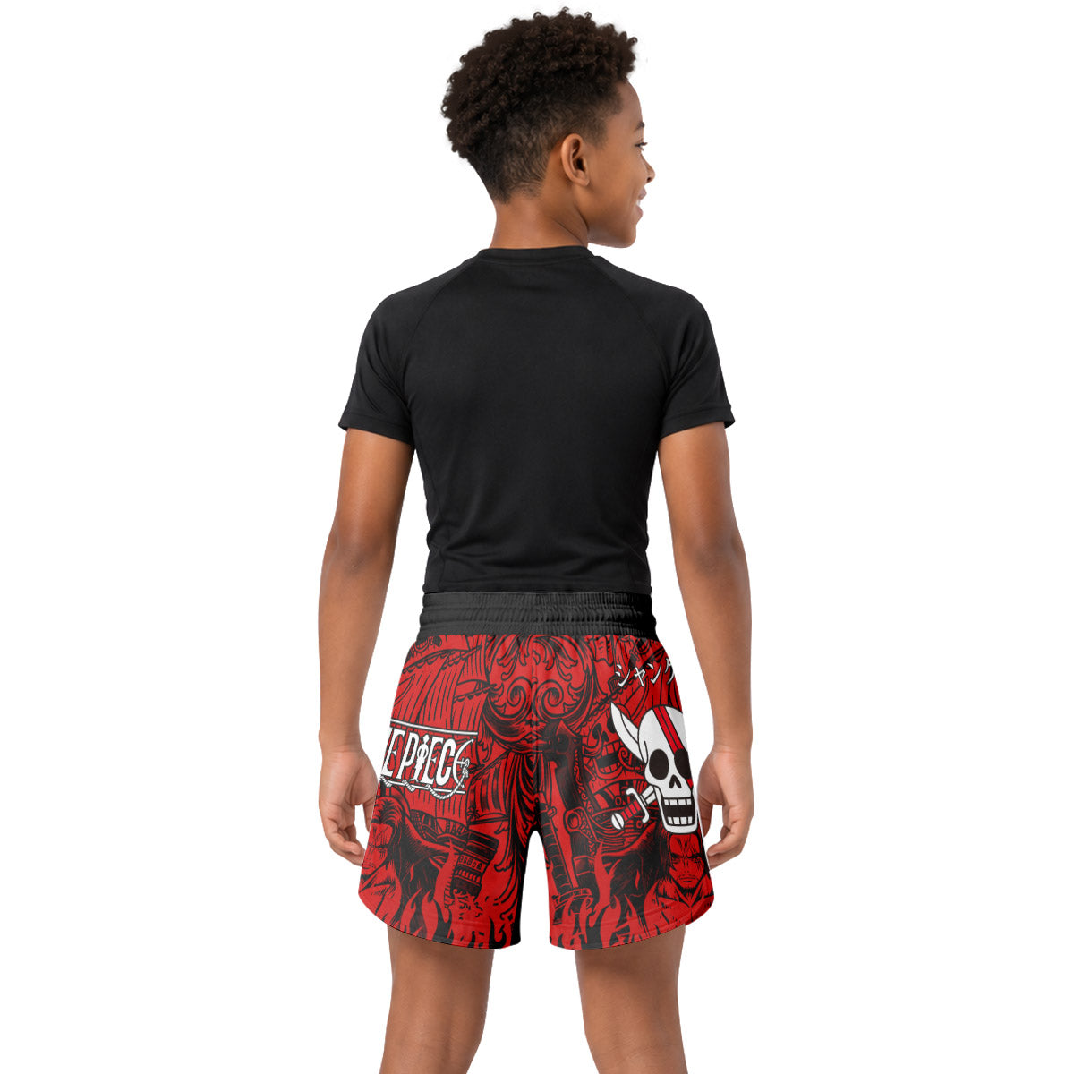 One Piece Red Haired Shanks Kids Grappling Shorts