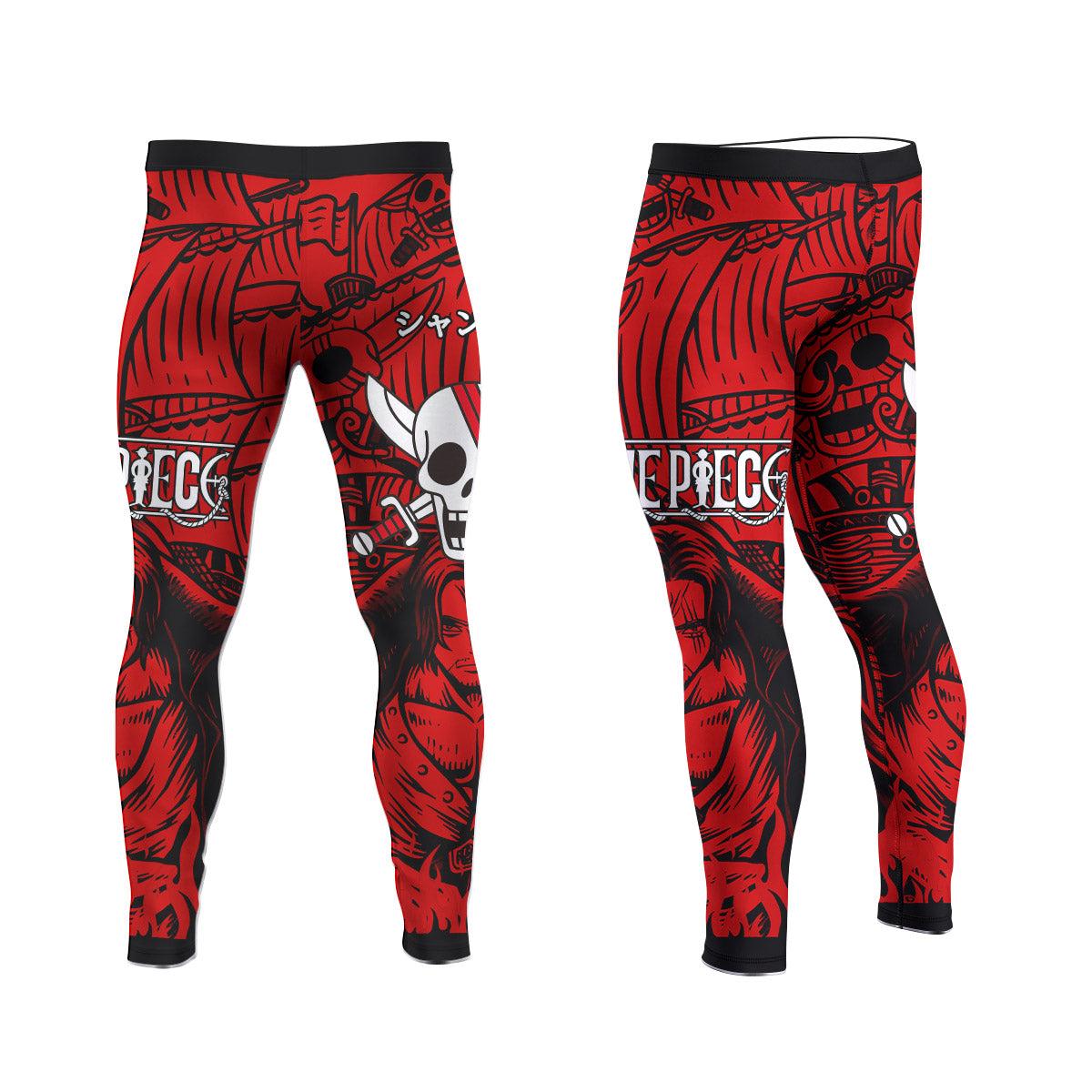 One Piece Red Haired Shanks Men's Compression Leggings
