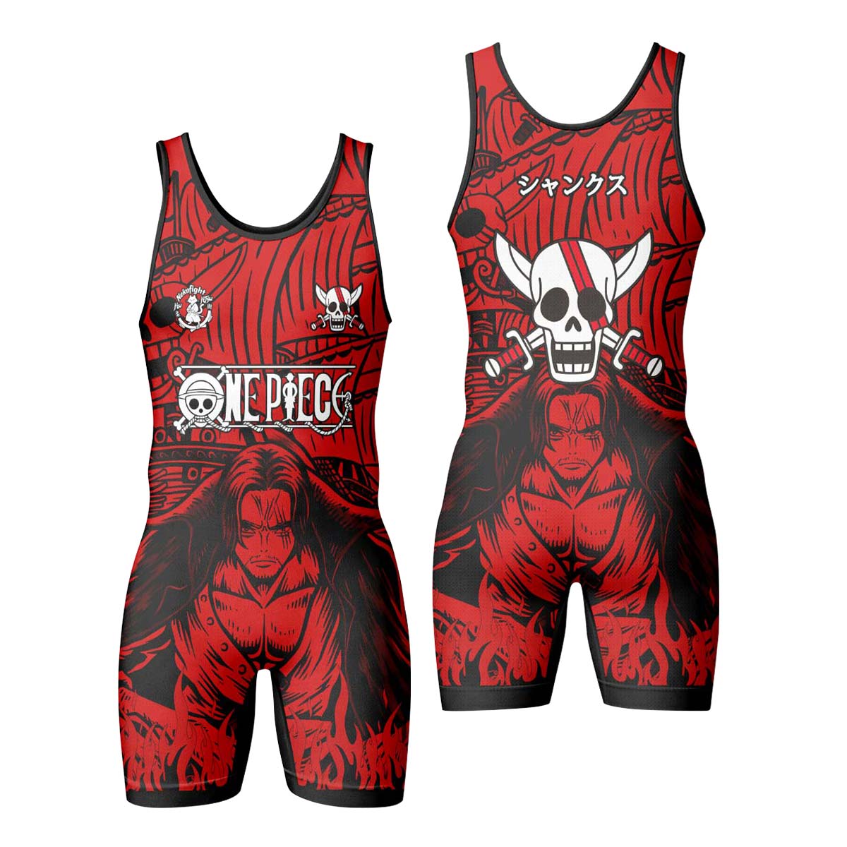One Piece Red Haired Shanks Wrestling Singlet