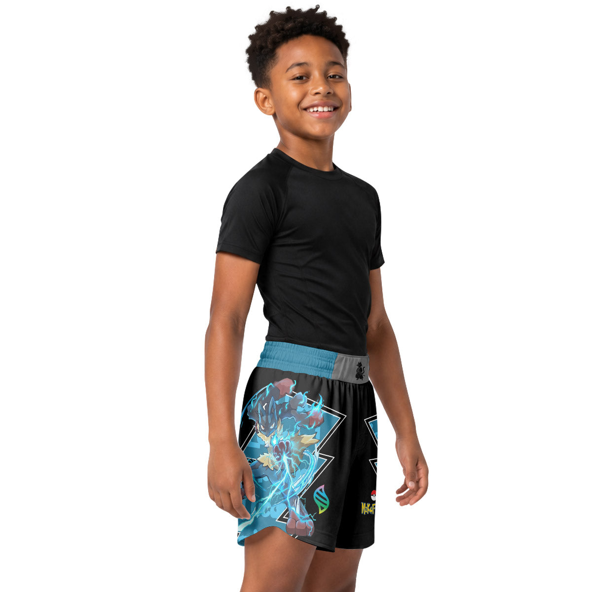Pokemon Mega Lucario Kids Grappling Shorts