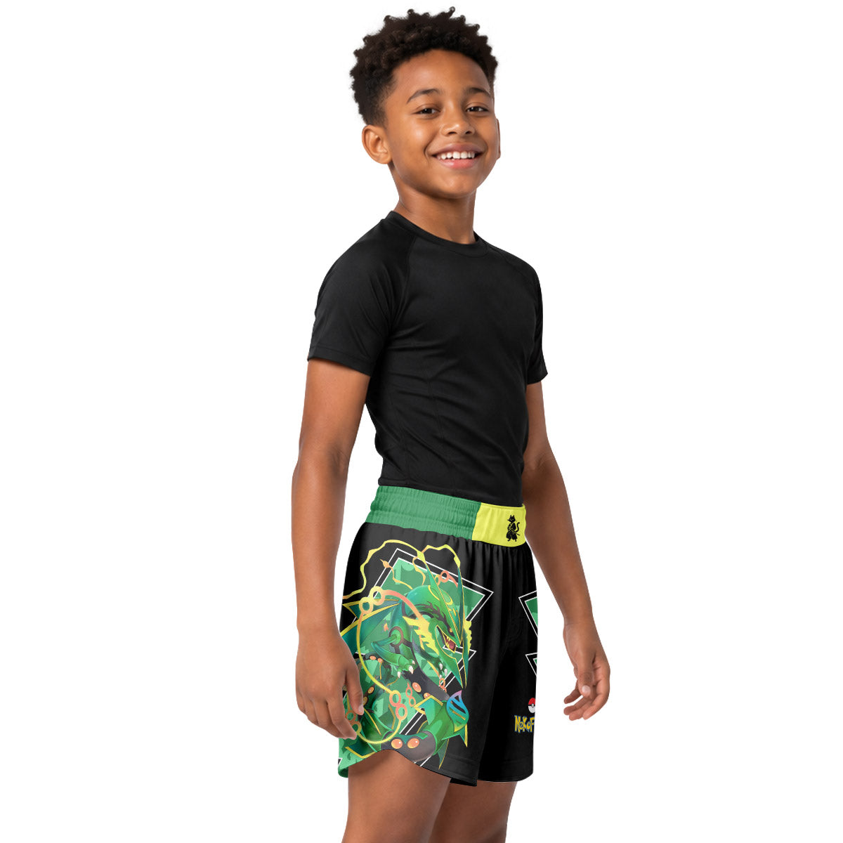 Pokemon Mega Rayquaza Kids Grappling Shorts