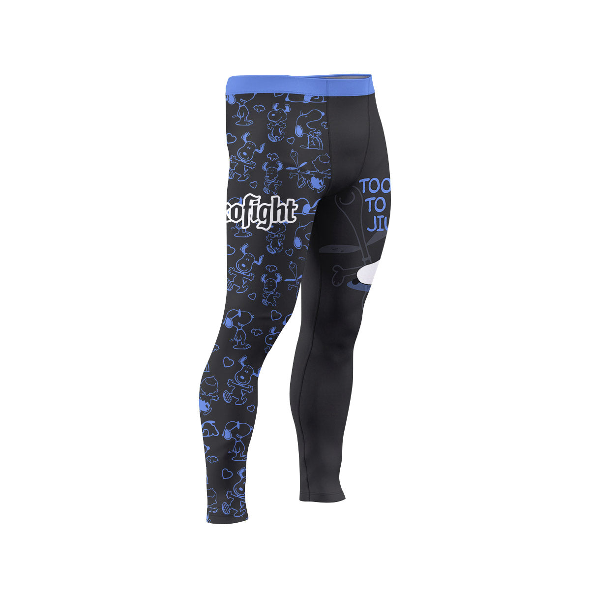 Snoopy Too Tired Too Train Blue Men's Compression Leggings