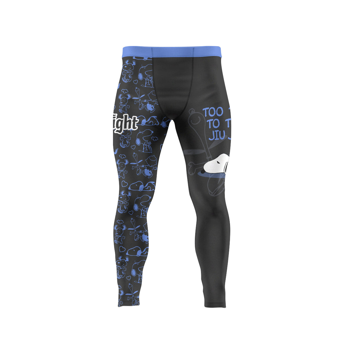 Snoopy Too Tired Too Train Blue Men's Compression Leggings