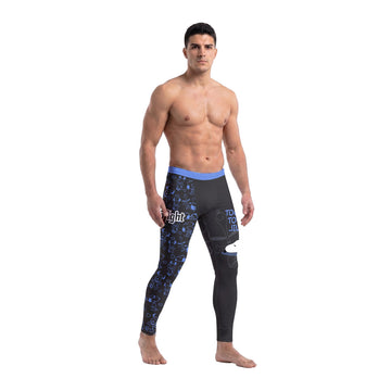 Snoopy Too Tired Too Train Blue Men's Compression Leggings