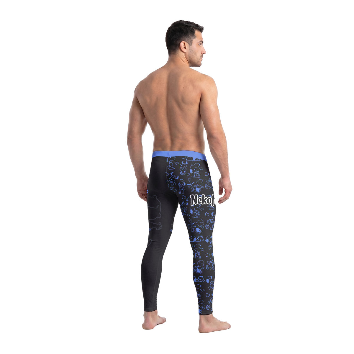 Snoopy Too Tired Too Train Blue Men's Compression Leggings