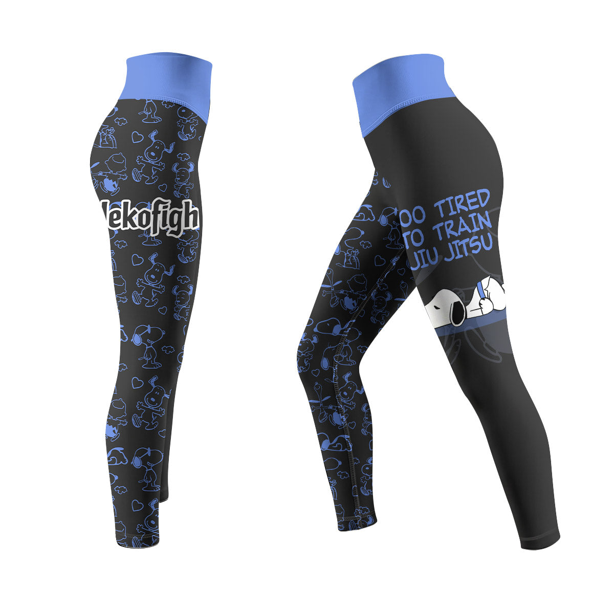 Snoopy Too Tired Too Train Blue Women's Leggings