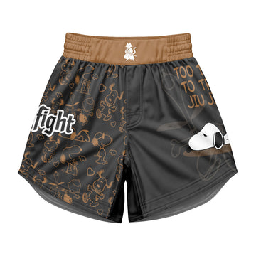 Snoopy Too Tired Too Train Brown Kids Grappling Shorts