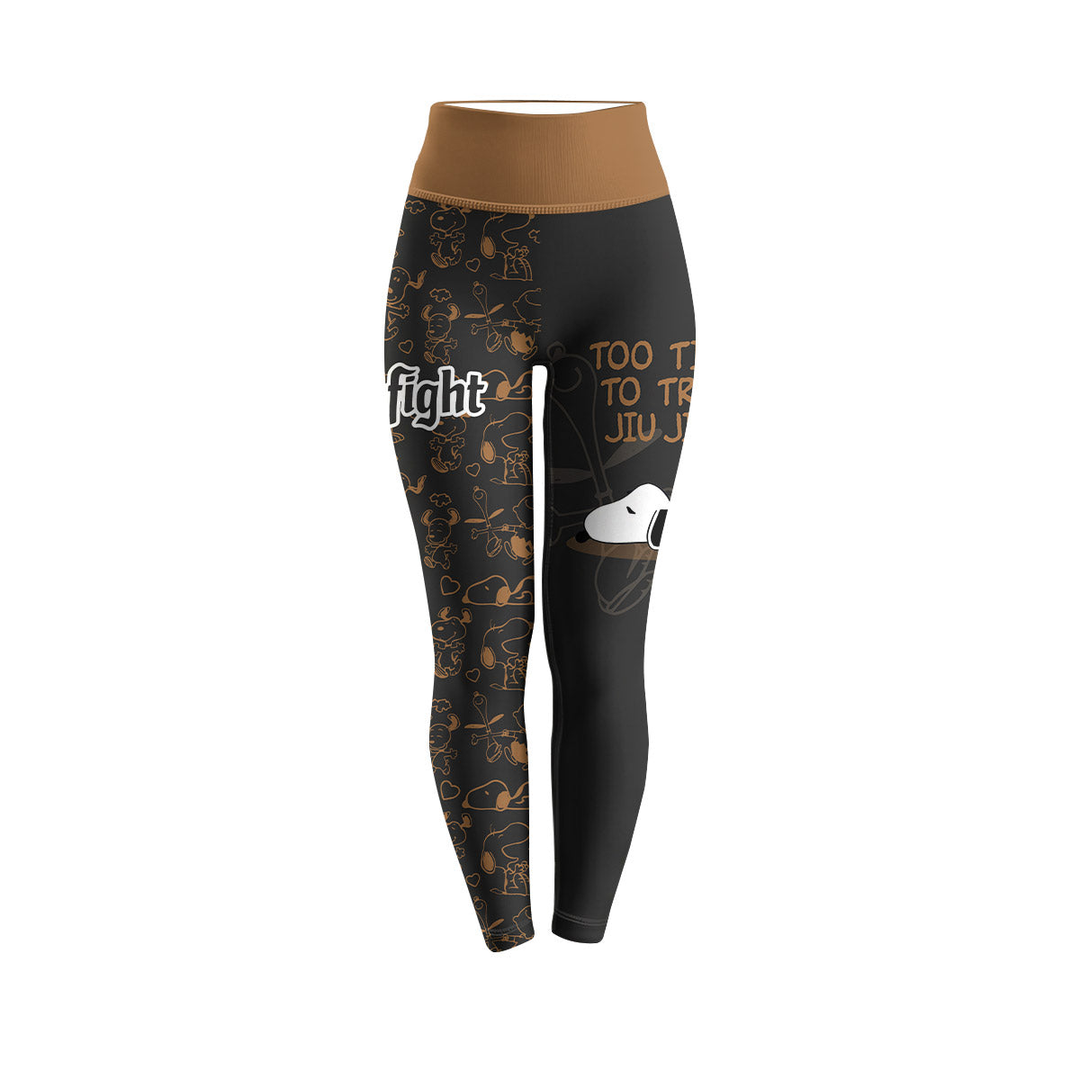 Snoopy Too Tired Too Train Brown Women's Leggings