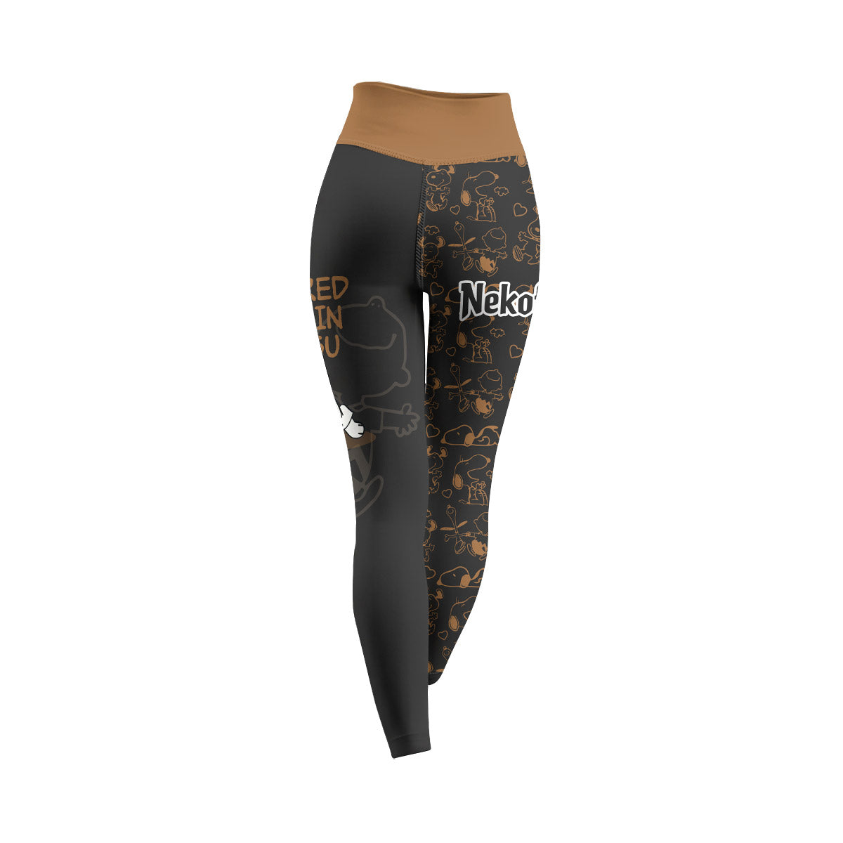 Snoopy Too Tired Too Train Brown Women's Leggings