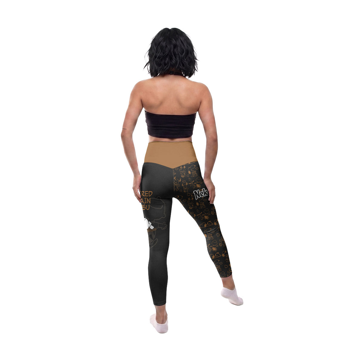 Snoopy Too Tired Too Train Brown Women's Leggings