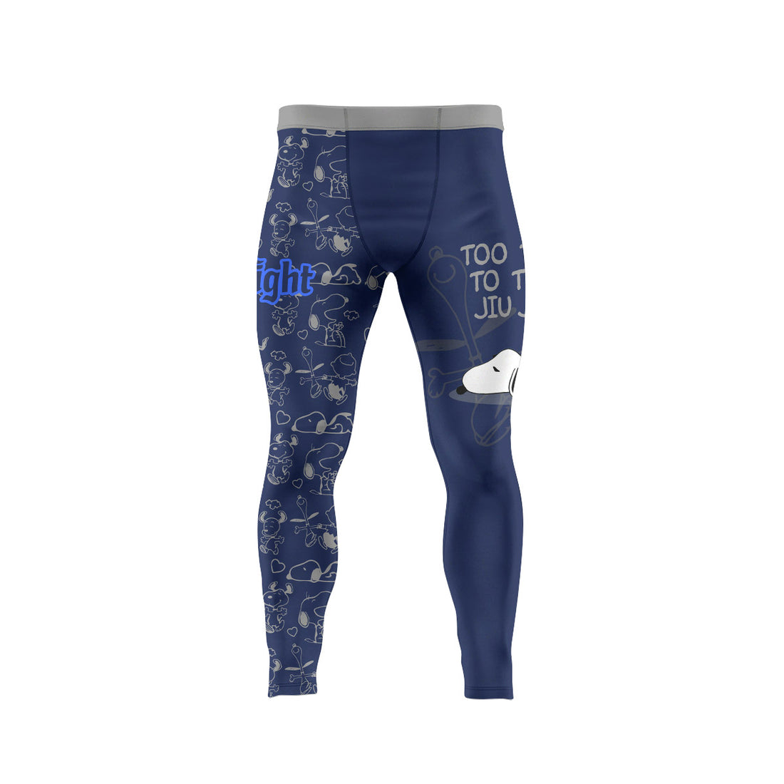 Snoopy Too Tired Too Train Grey Men's Compression Leggings
