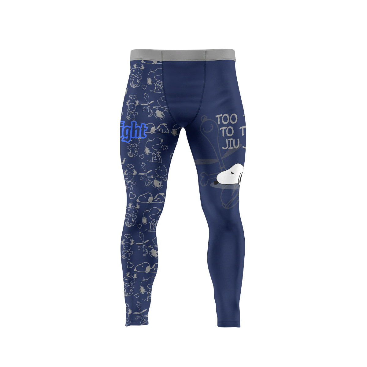 Snoopy Too Tired Too Train Grey Men's Compression Leggings