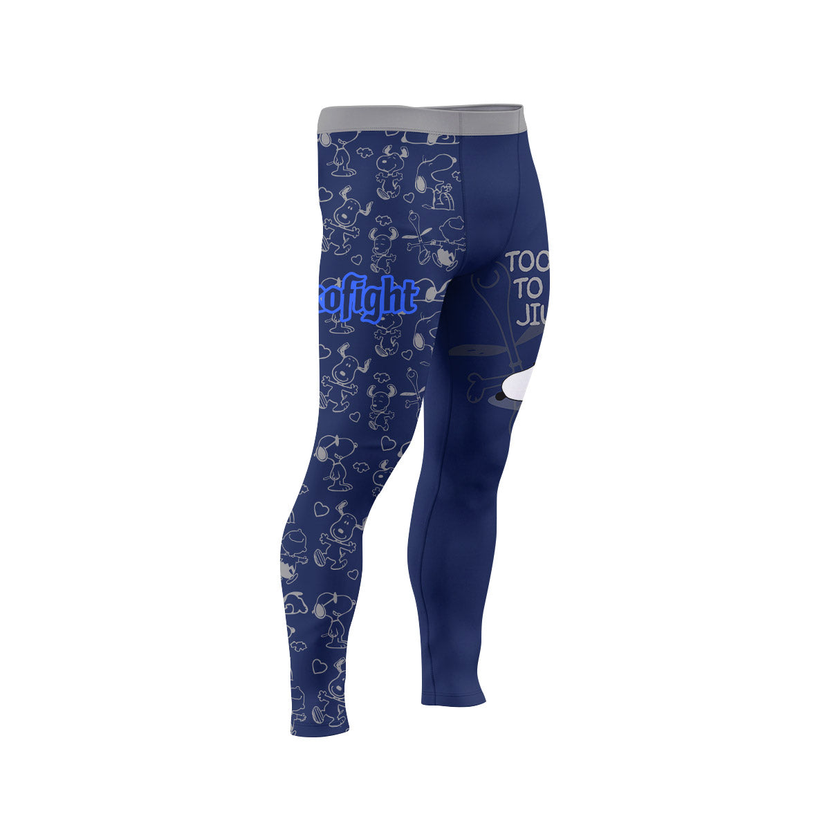 Snoopy Too Tired Too Train Grey Men's Compression Leggings