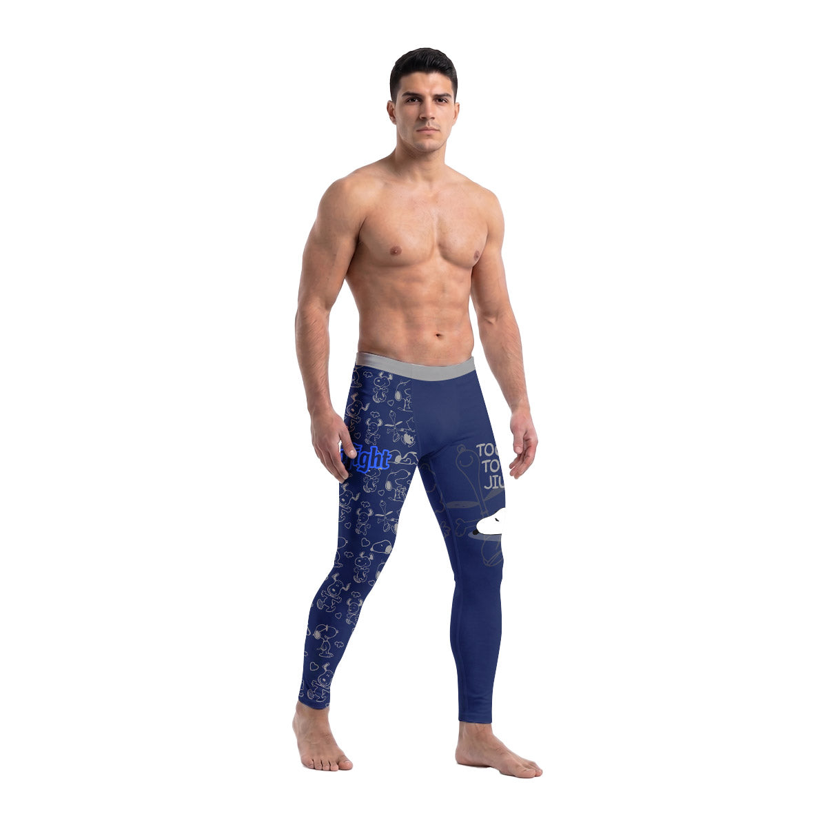 Snoopy Too Tired Too Train Grey Men's Compression Leggings