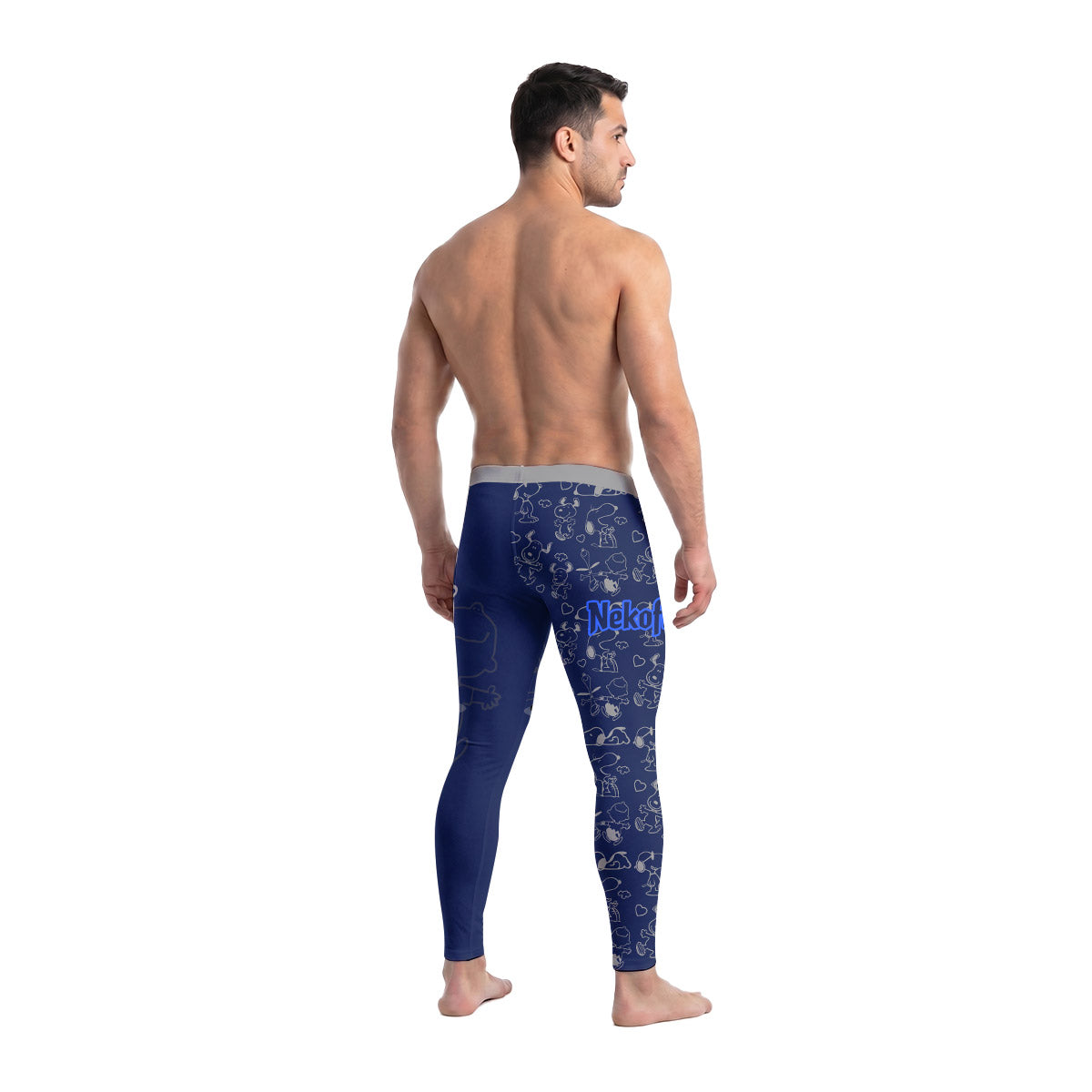 Snoopy Too Tired Too Train Grey Men's Compression Leggings