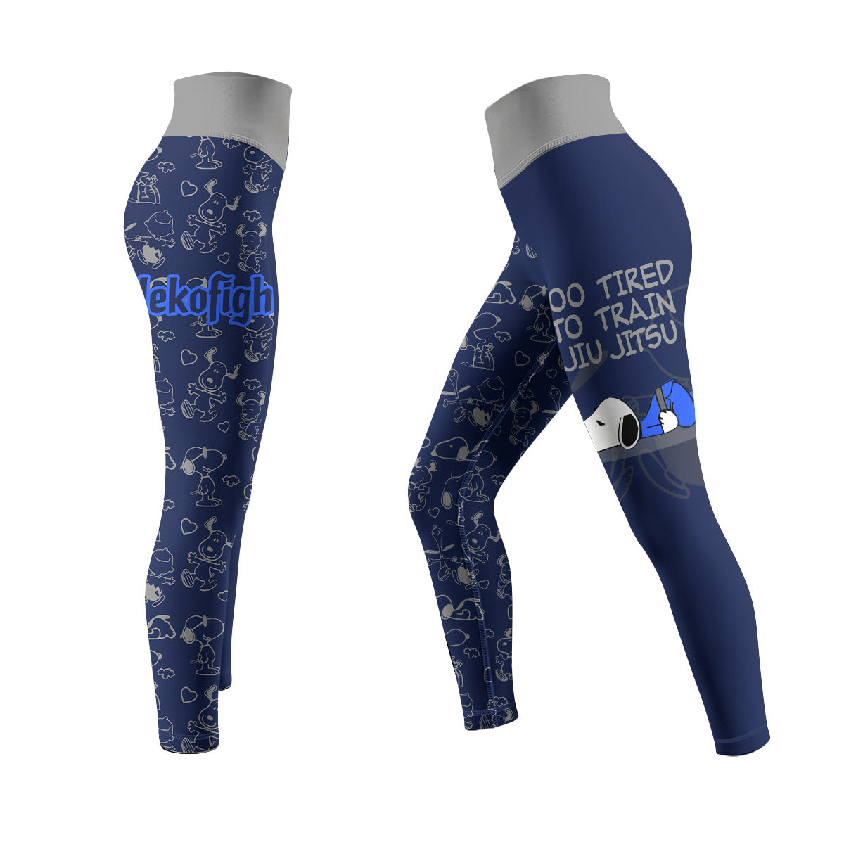 Snoopy Too Tired Too Train Grey Women's Leggings