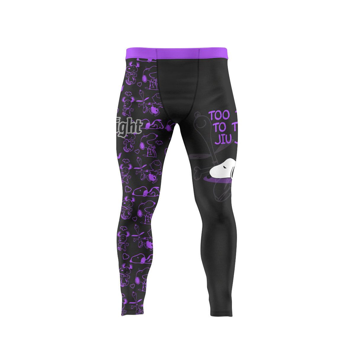 Snoopy Too Tired Too Train Purple Men's Compression Leggings
