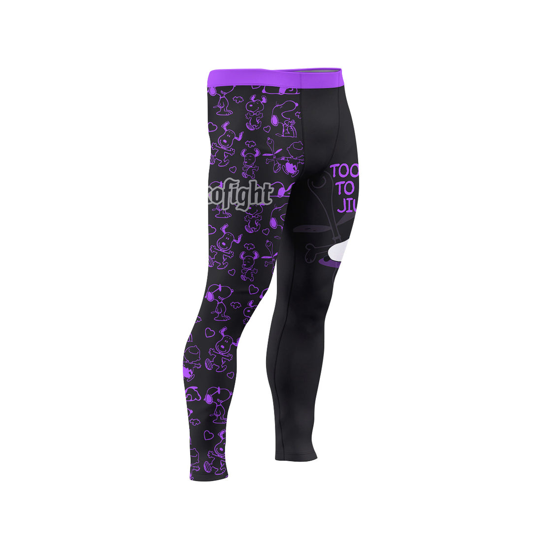 Snoopy Too Tired Too Train Purple Men's Compression Leggings