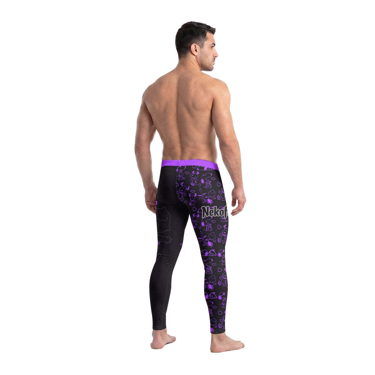 Snoopy Too Tired Too Train Purple Men's Compression Leggings