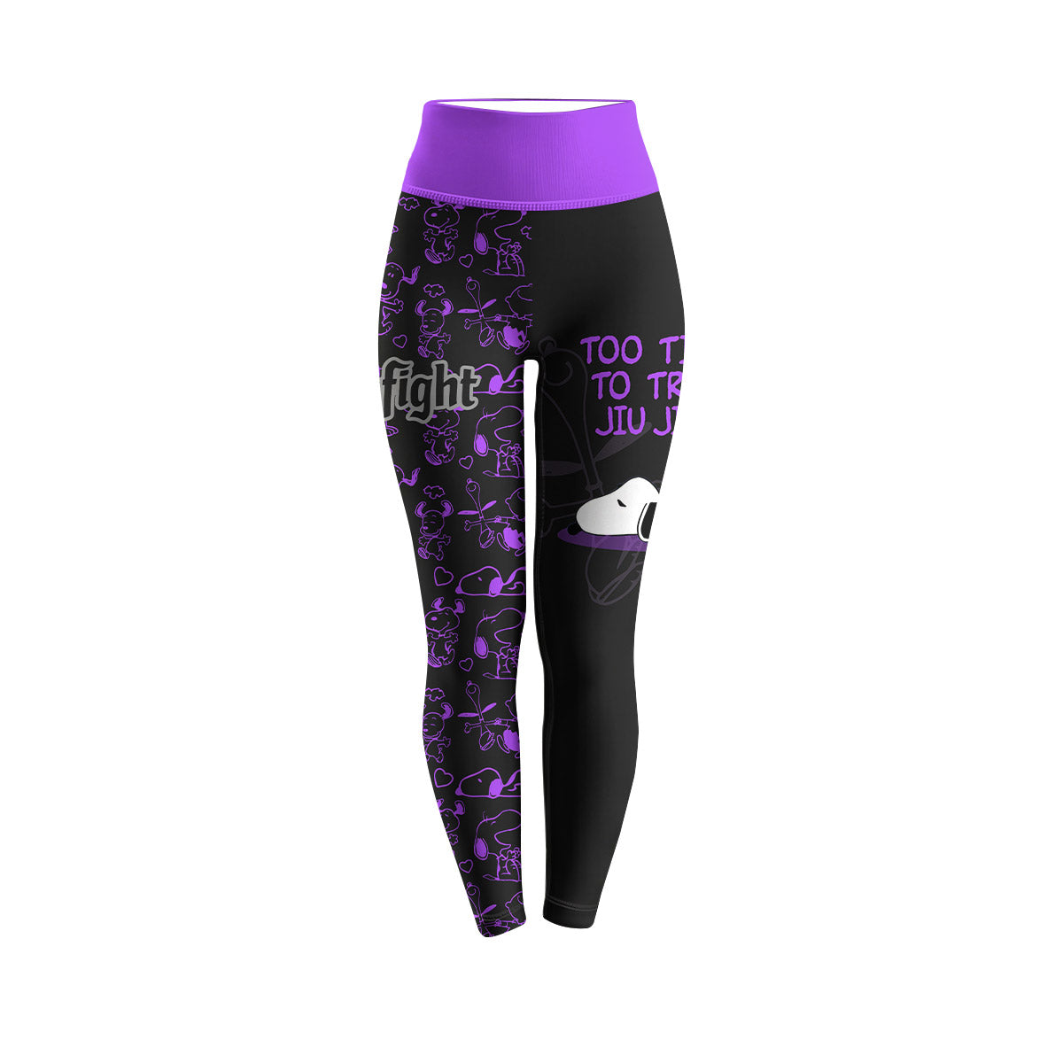 Snoopy Too Tired Too Train Purple Women's Leggings