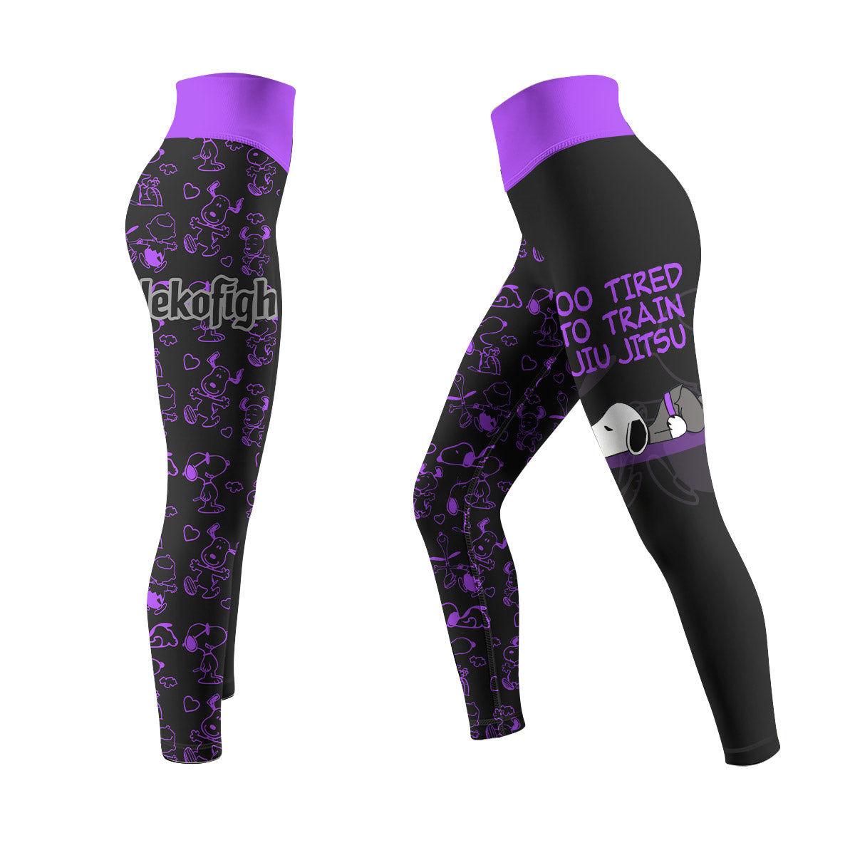 Snoopy Too Tired Too Train Purple Women's Leggings